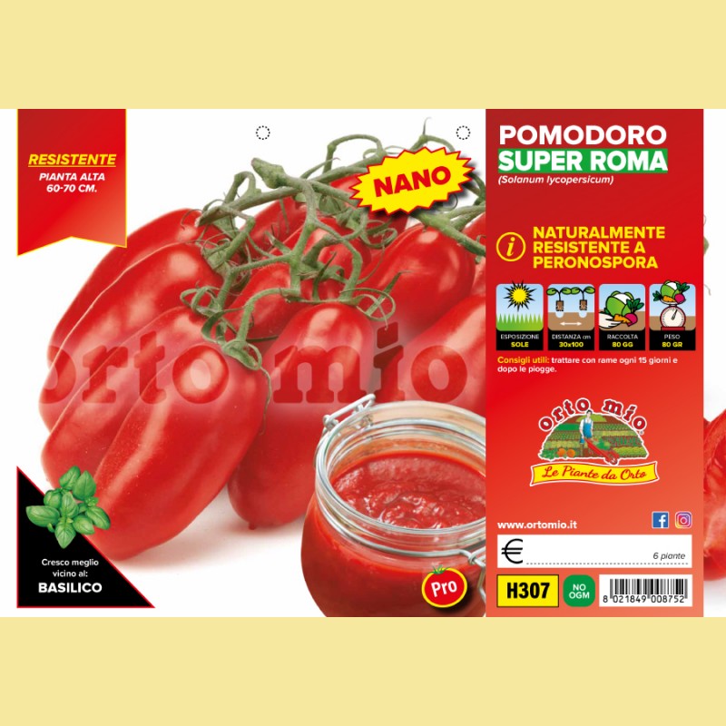 Pomodoro da salsa (nano) super roma H1538 Incas F1 - 6 piante - Orto Mio